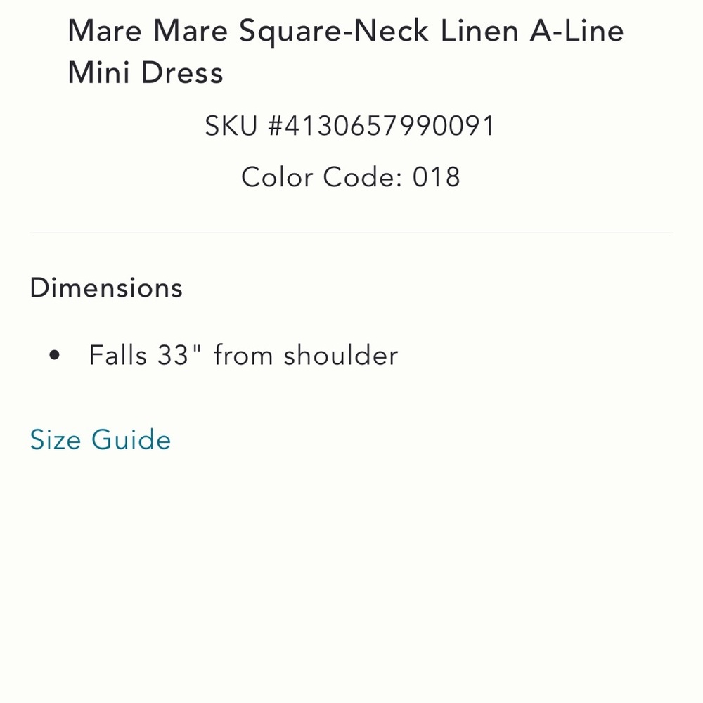 Anthropologie Mare Mare Linen Blend Square-Neck A-Line Mini Dress in Black - Picture 6 of 6